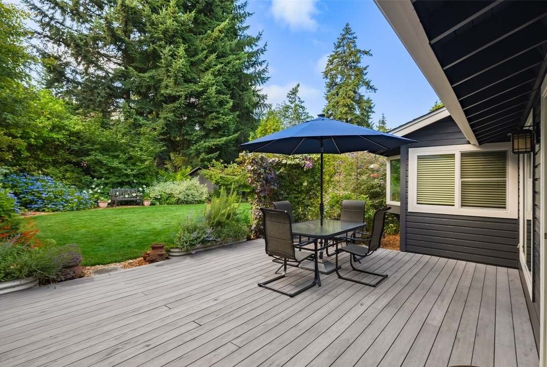 Composite deck under a pergola, 12617 NE 5th St, Bellevue